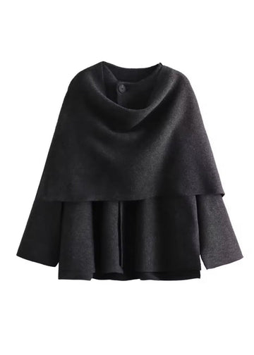 Button wool cape