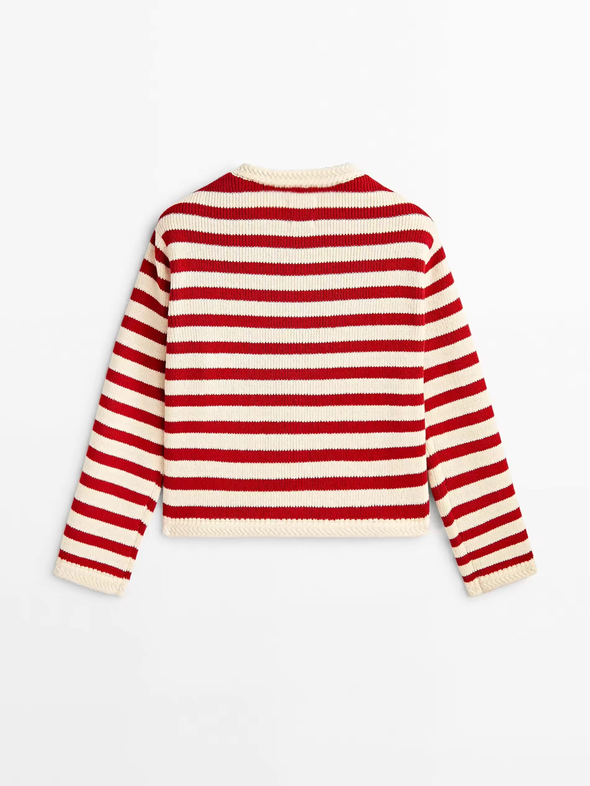 knitted cardigan with stripes