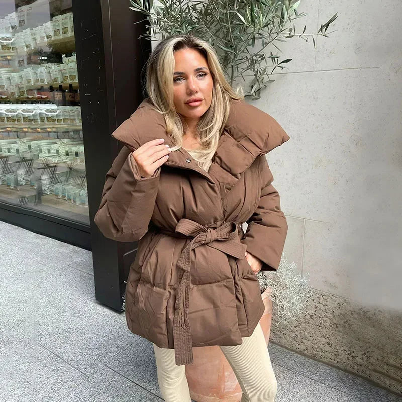 Padded Oversized Belted Puffer Jacket