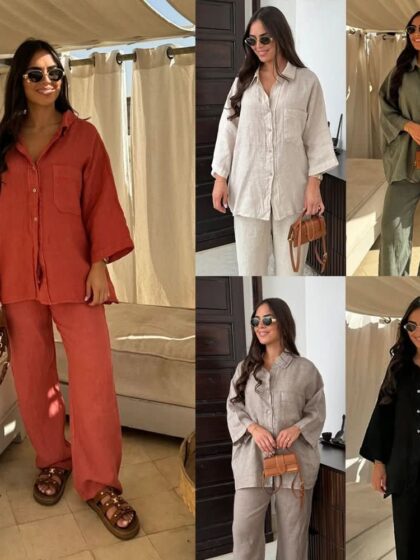 Amara Zweiteiliges Leinen-Set – Oversize-Look für entspannte Eleganz - Besellics 