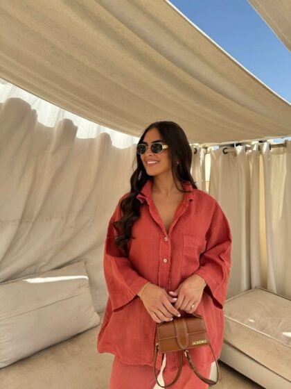 Amara Zweiteiliges Leinen-Set – Oversize-Look für entspannte Eleganz - Besellics 