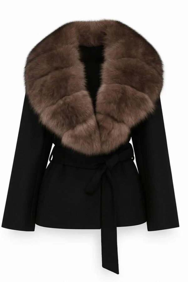 ELISA – Luxurious women's jacket with faux fur collar