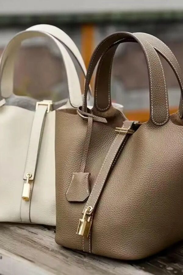 Luxe Bucket Bag with Lock Detail